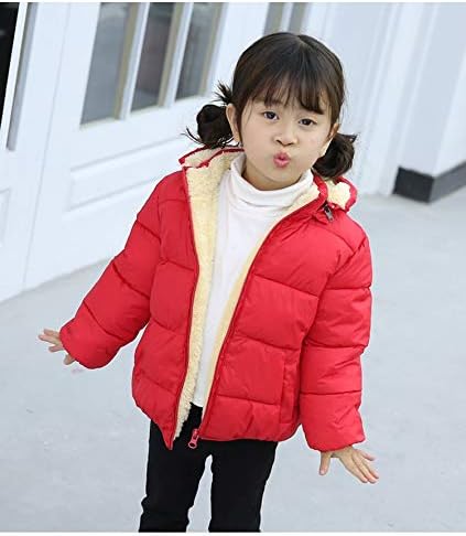 Апорејк дете дете деца момче девојче зимска качулка облека 3Д уво патент палто со цврста боја долга ракав плишана топла јакна