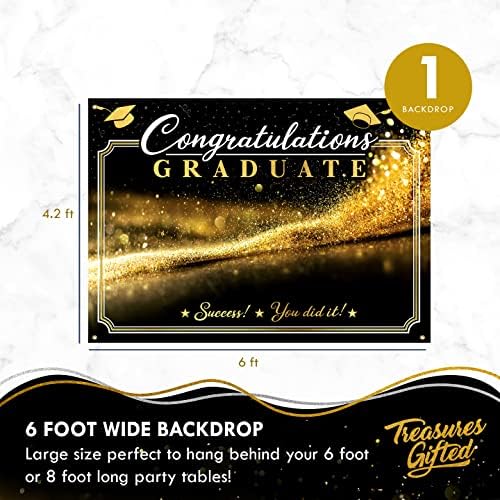 Богатства надарени злато дипломирање позадина 4,25 метри висока x 6ft широк - материјали за дипломирање - Класа за украси за