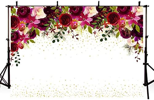 Испрати 8x6ft Бургундија црвено розови цвеќиња позадина за фотографија женска девојка роденденска венчавка невеста да биде ангажман