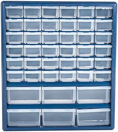 Пластични фиоки за складирање - Организатор за 42 оддели и 8 стапки долги рамни приклучоци за продолжување на тешката должност за дома, канцеларија, патување, компју?