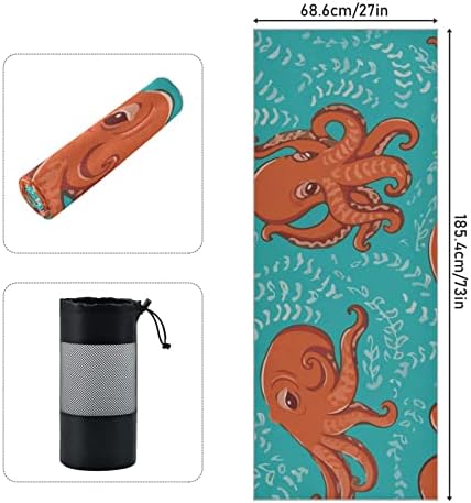 Augenseter yoga ќебе подводно-животно-длабоко-длабоко-морско јога крпа за јога мат пешкир