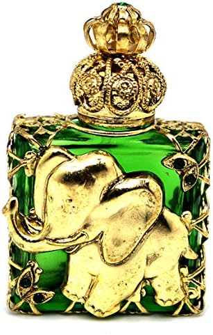 Подароци на Габриела чешки викторијански стил Декоративен слон стаклен парфем/масло/држач за шише со светла вода