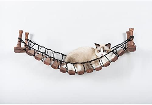 Дрвен Мост За Мачки Со Јаже СО Јаже Гребење Гребаници Монтирани На Ѕид Рамка За Качување Кула Куќа Дрво Мебел За Миленичиња
