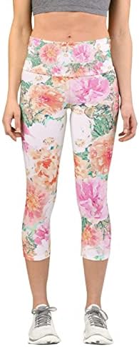 Флорал за хеланки за јога обичај шарени панталони кои работат панталони печати пилатес тврда опашка се тркалаат по јога панталони