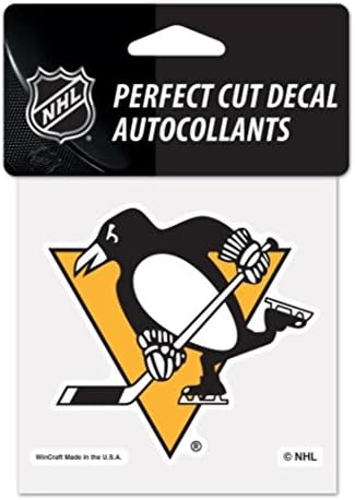 NHL Питсбург пингвини 4 x 4 инчи во боја на лого