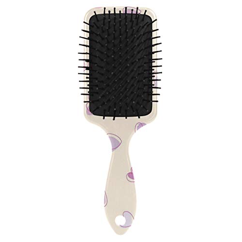Четка за коса со перница од Vipsk, пластична шарена loveубовна шема, соодветна добра масажа и анти статична четка за коса за коса за сува и влажна коса, густа, кадрава или