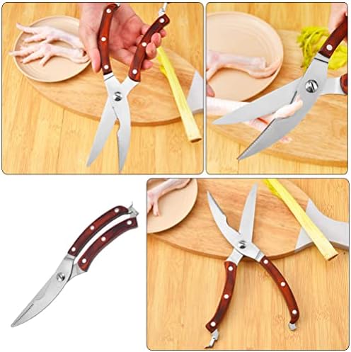 Ножици за живина од живина од кујнски ножици за готвење ножици од не'рѓосувачки челик пилешко коска секачка алатка за храна