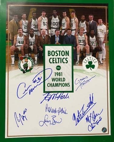 Тимот на Селтикс во 1981 година автограмираше со 16x20 фотографија - Автограмирана НБА фотографии