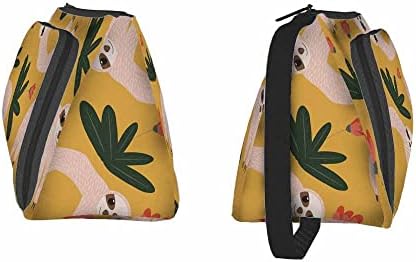 Козметичка кеса на Никоки Слот за жени, тропски лисја цветни цвеќиња мала торба за шминка торбичка за канцелариски патувања за канцелариски патувања