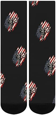 ПЛЕВЕЛ Нечистотија Велосипед Мотокрос Американски Знаме Екипажот Чорапи Новина Смешни Печати Графички Повик Умерена Дебелина