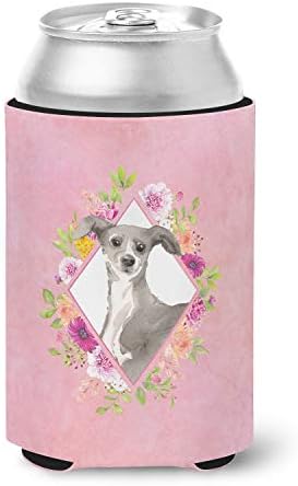 Богатства на Каролина CK4230cc италијански Greyhound розови цвеќиња или шише со шишиња, може да лади ладилни ракави со ракав